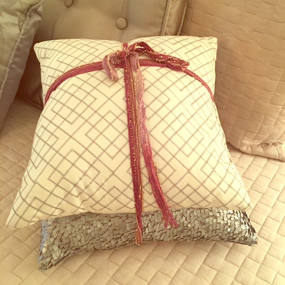 Set of Silver Throw Pillows